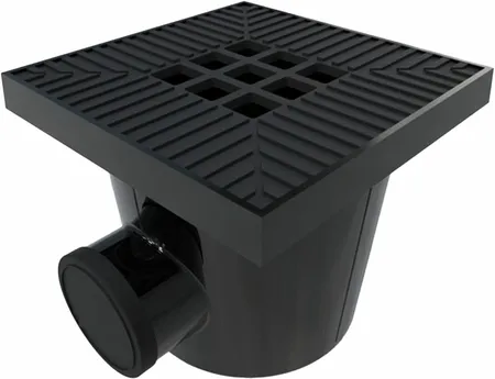 Garden Drain Afvoerput 20x20cm Aluminium zwart - afbeelding 1