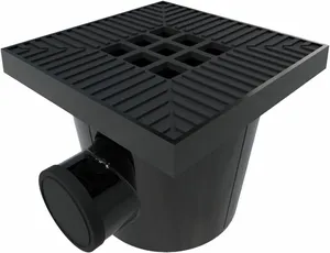 Garden Drain Afvoerput 20x20cm Aluminium zwart - afbeelding 1