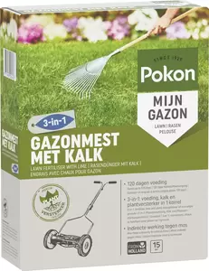 Gazonmest met kalk 3-in-1 15m2