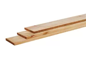 Grenen geschaafde plank 1,7 x 14,0 x 179,5 cm, groen geïmpregneerd.