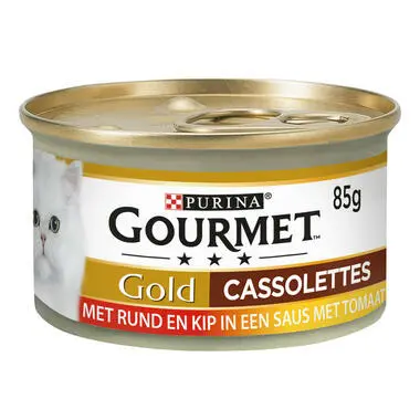 Gourmet Gold Cassolettes met Rund, Kip in Saus met Tomaat 85gr