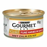 Gourmet Gold Fijne Hapjes in Saus met Zalm en Kip 85gr