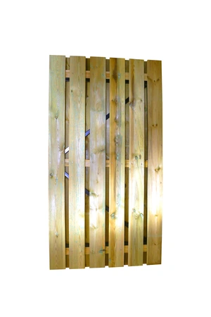 Grenen geschaafde plankendeur op verstelbaar zwart stalen frame 100 x 195 cm, recht, groen geïmpregn