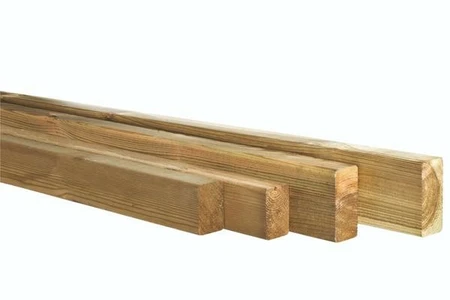 Grenen geschaafde regel 4,4 x 6,8 x 500 cm, groen geïmpregneerd