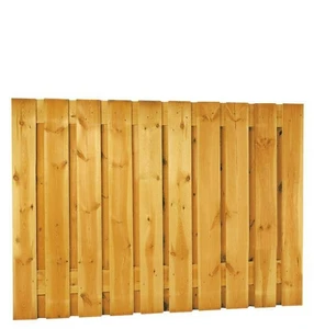 Grenen geschaafd plankenscherm 21-planks 15 mm, 180 x 130 cm, verticaal recht, groen geïmpregneerd.