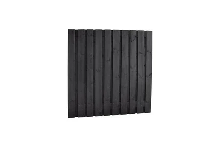 Naaldhout geschaafd plankenscherm 21-planks 15 mm, 180 x 90 cm, recht, geïmpregneerd en zwart gespot