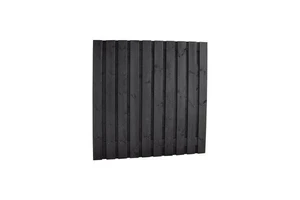 Naaldhout geschaafd plankenscherm 21-planks 15 mm, 180 x 90 cm, recht, geïmpregneerd en zwart gespot