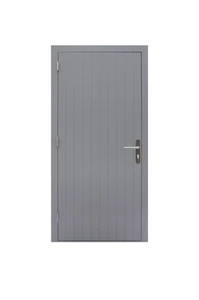 Hardhouten enkele dichte deur Prestige, linksdraaiend, 109 x 221 cm, grijs gegrond.