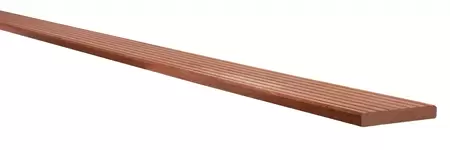 Hardhouten geprofileerd dekdeel, 1 zijde profiel, 1 zijde glad, 2,5 x 14,5 x 395 cm. - afbeelding 1