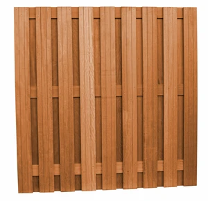 Hardhouten geschaafd plankenscherm 20-planks, recht verticaal, 180 x 180