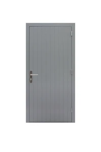 Hardhouten enkele dichte deur Prestige, rechtsdraaiend, 109 x 221 cm, grijs gegrond.