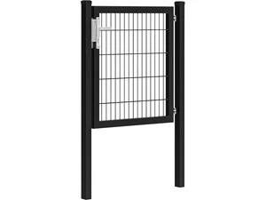 Hillfence metalen enkele poort Premium-line inclusief slot, 100 x 100 cm, zwart.