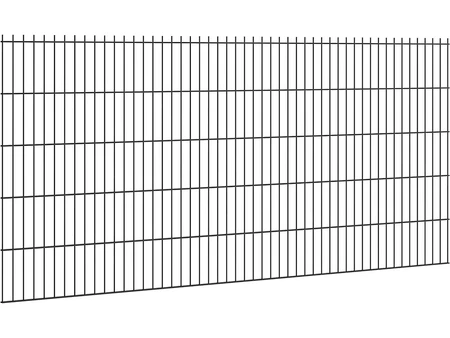 Hillfence metalen scherm, dubbele staafmat, 250 x 103 cm, zwart.