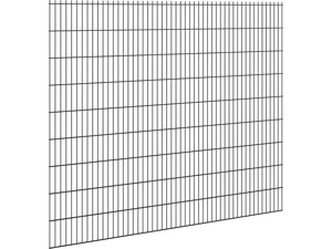 Hillfence metalen scherm, dubbele staafmat, 250 x 183 cm, zwart.