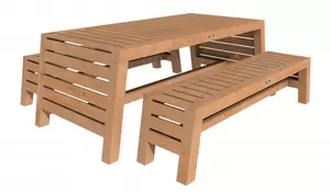 Hillhout douglas tuinset Riva, 2 x bank en 1 x tafel, onbehandeld.