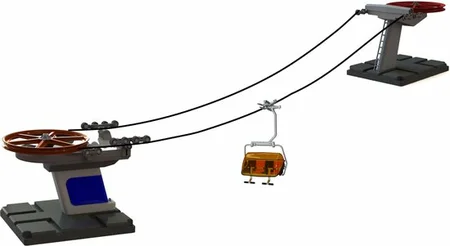 JAGERNDORFER Compact kabelbaan blauw/oranje met één zetel