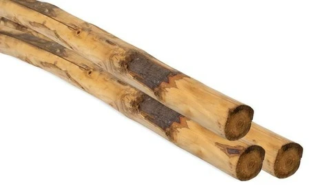 Ronde paal tamme kastanjehout geschild, Ø 8/10x160cm.