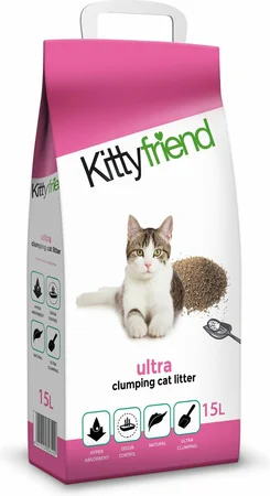 Kitty Friend Ultra Kattenbakvulling 15 liter (per 2 voordeel)