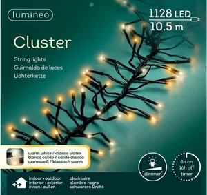 LUMINEO TREE LIGHTS Led cluster l0,50m-1128l zwart/warm white/ classic warm