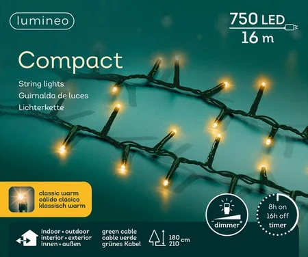 Lumineo tree lights Compact rice l1600cm-750l groen/classic warm - afbeelding 1