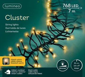 Lumineo tree lights Led cluster l700cm-768l zwart/classic warm