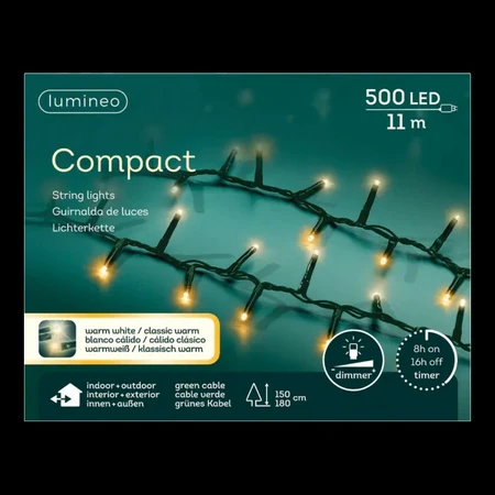 Lumineo tree lights Led compact l11m-500l grn/warm wit/classic warm - afbeelding 1