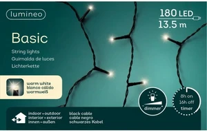 Lumineo tree lights Rice led bu l13.5m-180l zwart/warm white