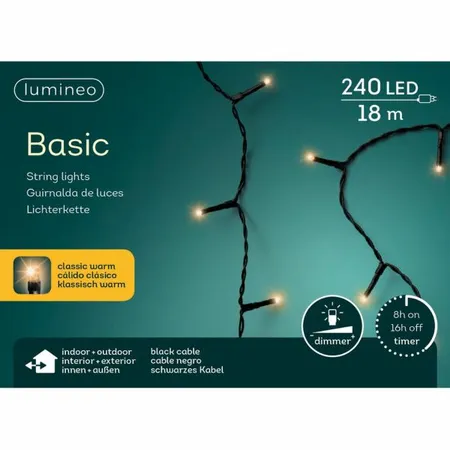 Lumineo tree lights Rice led bu l18m-240l zwart/classic warm - afbeelding 1