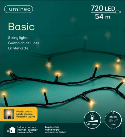Lumineo tree lights Rice led bu l54m-720l zwart/classic warm - afbeelding 1