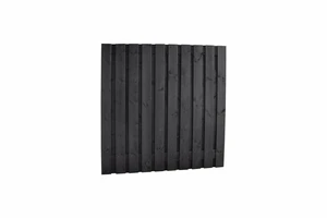 Naaldhout geschaafd plankenscherm 21-planks 15 mm, 180 x 180 cm, recht, geïmpregneerd en zwart gedom