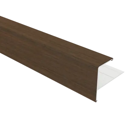 NewTechWood aluminium co-extrusie eindprofiel rhombus t.b.v. wand bekleding, 5 x 5 x 300 cm, Ipe. - afbeelding 1