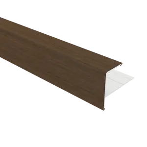 NewTechWood aluminium co-extrusie eindprofiel rhombus t.b.v. wand bekleding, 5 x 5 x 300 cm, Ipe. - afbeelding 1