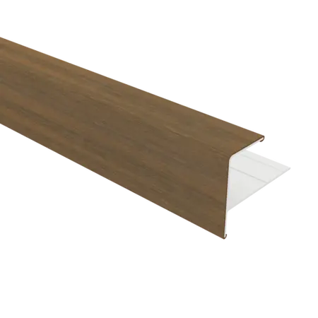 NewTechWood aluminium co-extrusie eindprofiel rhombus t.b.v. wand bekleding, 5 x 5 x 300 cm, Teak. - afbeelding 1