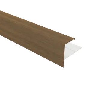 NewTechWood aluminium co-extrusie eindprofiel rhombus t.b.v. wand bekleding, 5 x 5 x 300 cm, Teak. - afbeelding 1