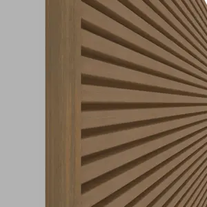 NewTechWood aluminium co-extrusie eindprofiel rhombus t.b.v. wand bekleding, 5 x 5 x 300 cm, Teak. - afbeelding 2