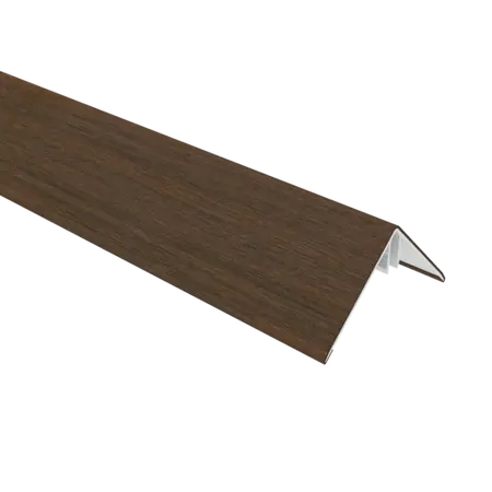 NewTechWood aluminium co-extrusie hoekprofiel rhombus t.b.v. wand bekleding, 6 x 6 x 300 cm, Ipe. - afbeelding 1