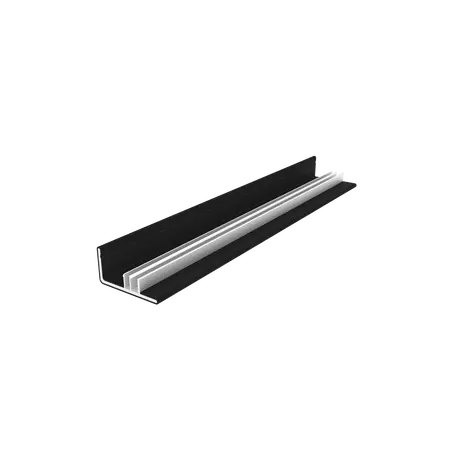 NewTechWood co-extrusie aluminium U-klikprofiel 300 cm, Ebony zwart - afbeelding 4