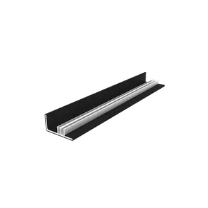 NewTechWood co-extrusie aluminium U-klikprofiel 300 cm, Ebony zwart - afbeelding 4