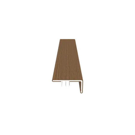 NewTechWood co-extrusie aluminium U-klikprofiel 300 cm, Teak - afbeelding 4