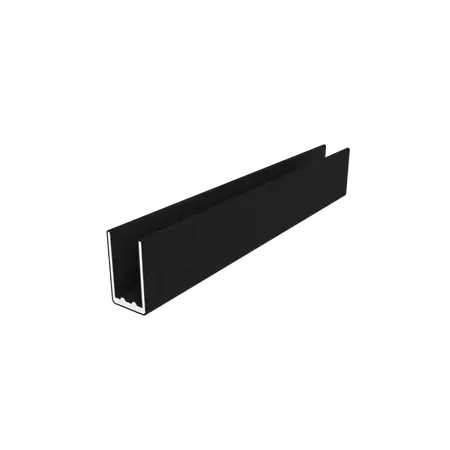 NewTechWood co-extrusie aluminium U-profiel 300 cm, Ebony zwart - afbeelding 1