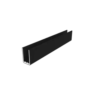 NewTechWood co-extrusie aluminium U-profiel 300 cm, Ebony zwart