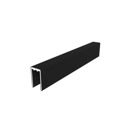 NewTechWood co-extrusie aluminium U-profiel 300 cm, Ebony zwart - afbeelding 3