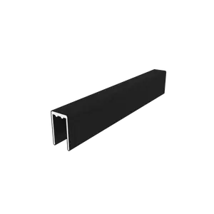 NewTechWood co-extrusie aluminium U-profiel 300 cm, Ebony zwart - afbeelding 3