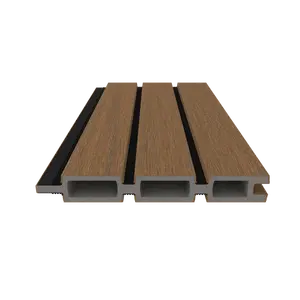 NewTechWood co-extrusie composiet Triple Rhombus schermplank, 2,1 x 16 x 180 cm, Teak/zwart. - afbeelding 1