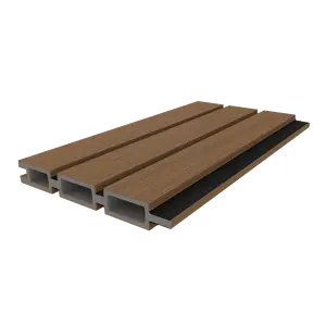 NewTechWood co-extrusie composiet Triple Rhombus schermplank, 2,1 x 16 x 180 cm, Teak/zwart. - afbeelding 2