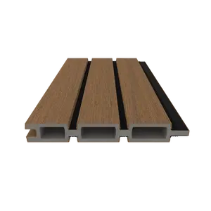 NewTechWood co-extrusie composiet Triple Rhombus schermplank, 2,1 x 16 x 180 cm, Teak/zwart. - afbeelding 3