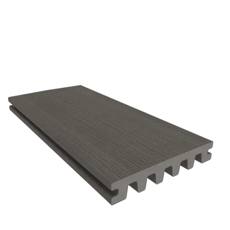 NewTechWood HKC co-extrusie enkelzijdig dekdeel houtstructuur 2,3 x 13,8 x 400 cm, Silver Gray.
