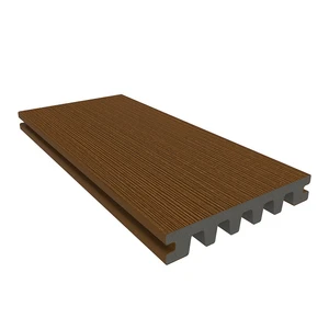 NewTechWood HKC co-extrusie enkelzijdig dekdeel houtstructuur 2,3 x 13,8 x 400 cm, Teak. - afbeelding 3
