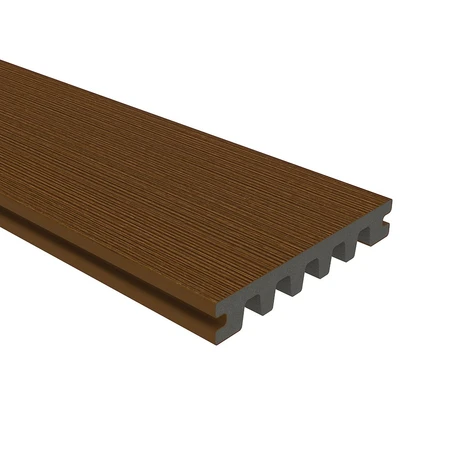 NewTechWood HKC co-extrusie enkelzijdig dekdeel houtstructuur 2,3 x 13,8 x 400 cm, Teak. - afbeelding 4