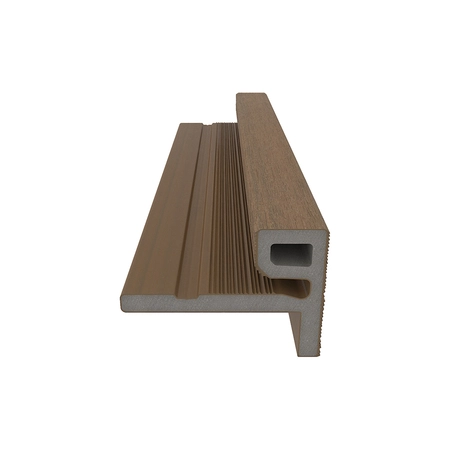 NewTechWood HKC co-extrusie eindprofiel castellation t.b.v. wand bekleding, 7 x 5 x 300 cm, Teak. - afbeelding 1